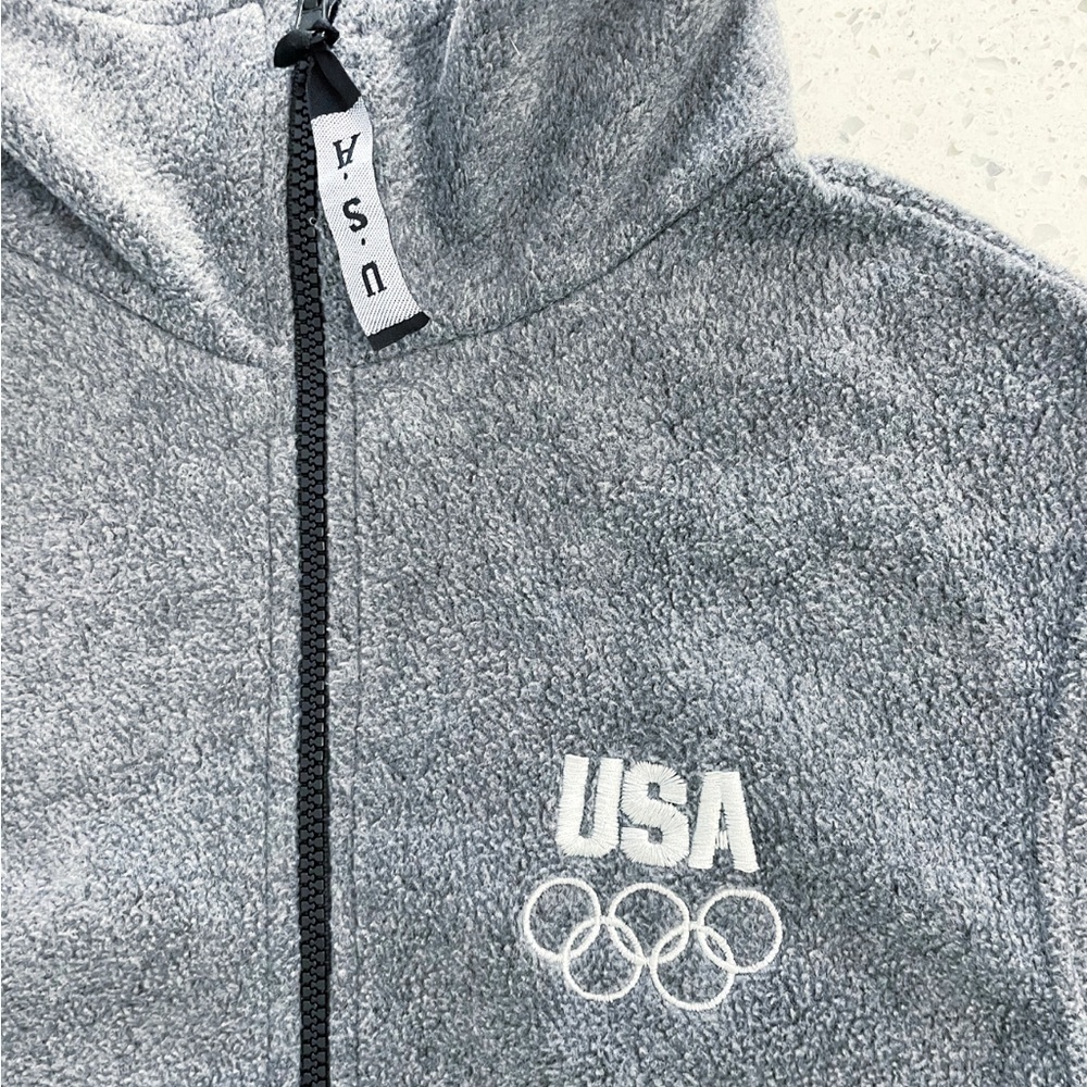 United States Olympic Committee Vest Women’s Medium Gray Full Zip Jacket Unisex - Picture 2 of 7